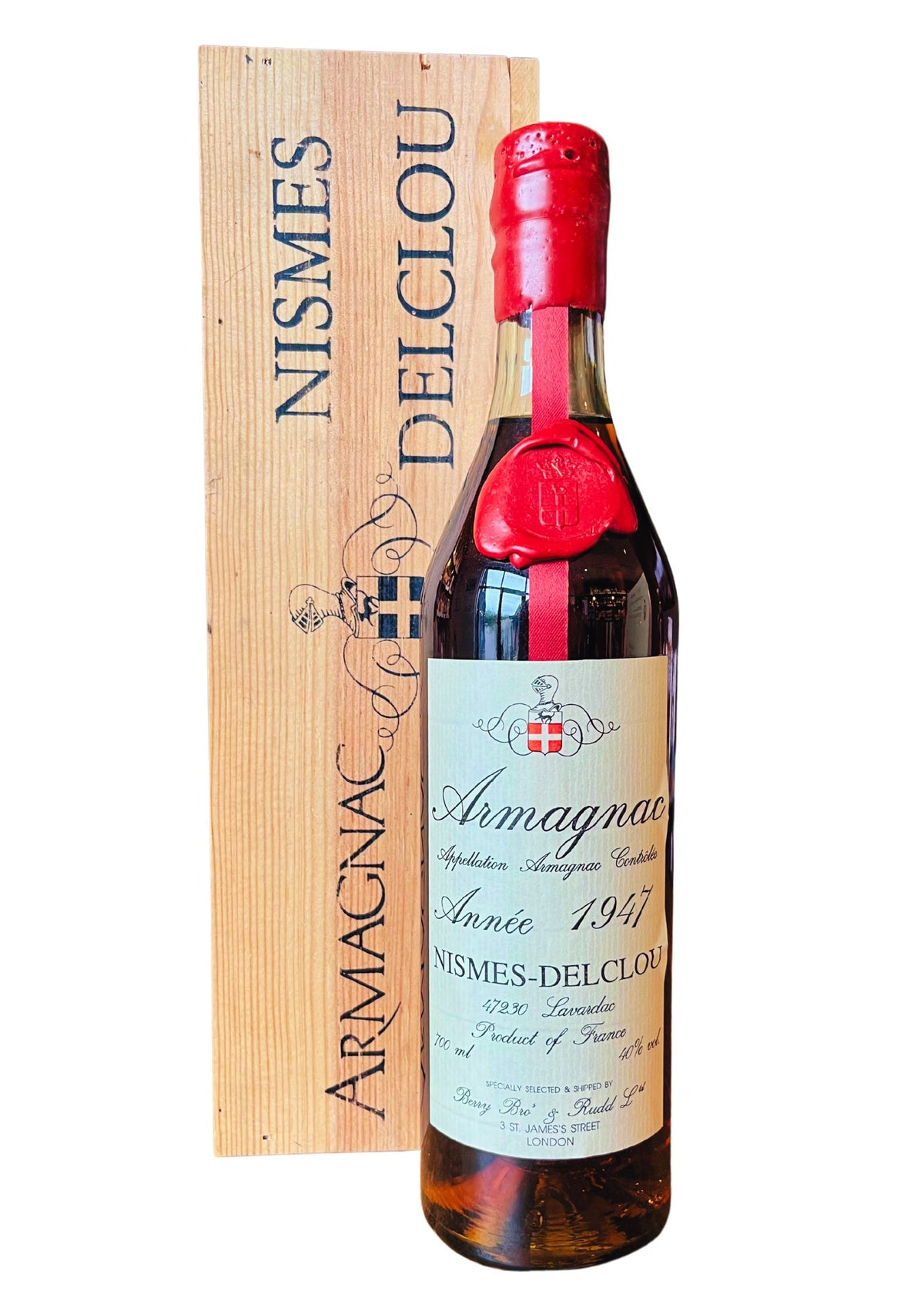 1947 Armagnac, J. Nismes-Delclou, 40%