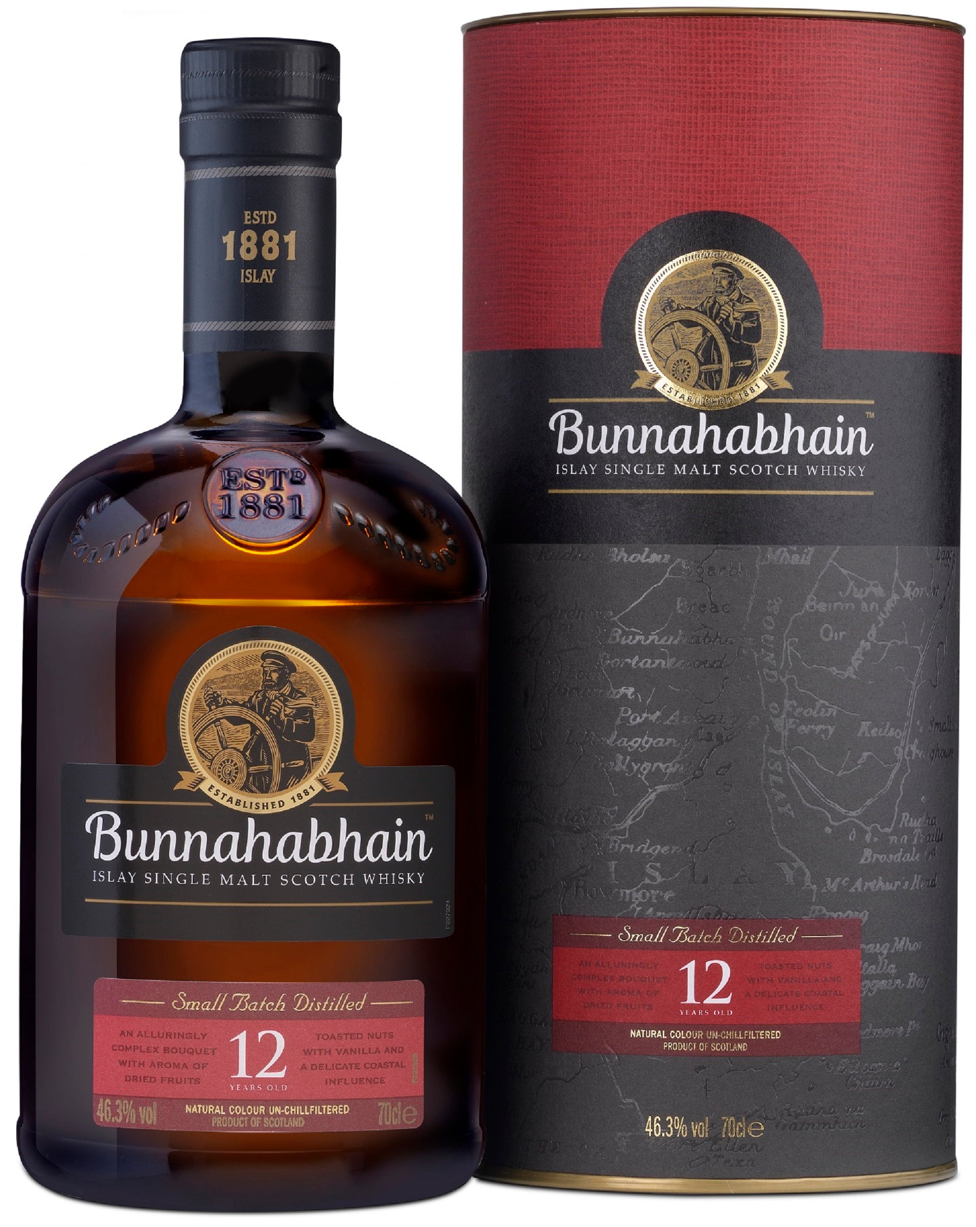 Bottle of Bunnahabhain 12-Year-Old Islay Single Malt Scotch Whisky, 46.3% - The Spirits Room