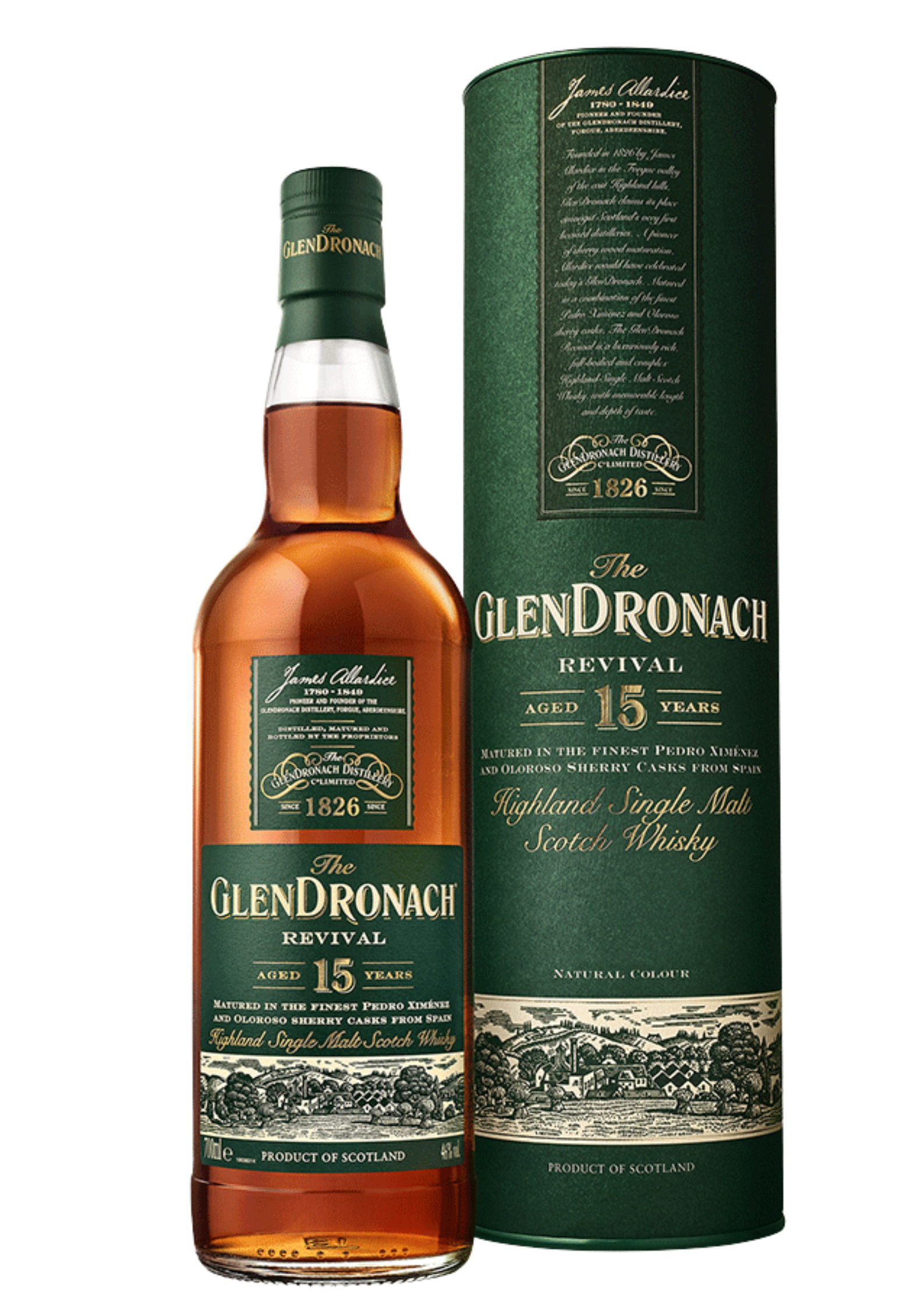 Bottle of GlenDronach 15-Year-Old, Revival, Single Malt Scotch Whisky, 46% - The Spirits Room