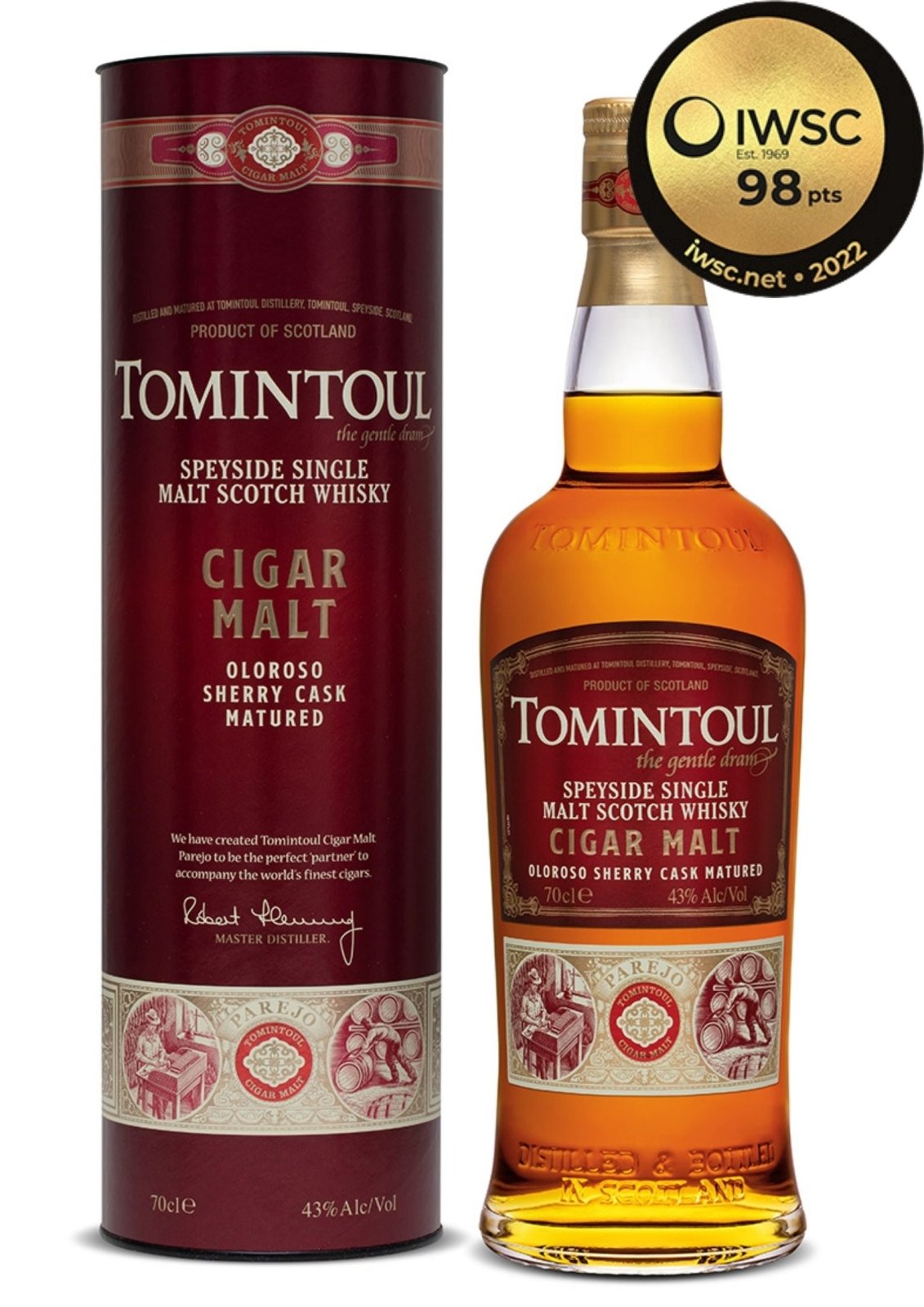 Bottle of Tomintoul Cigar Malt Speyside Single Malt Whisky, 43%