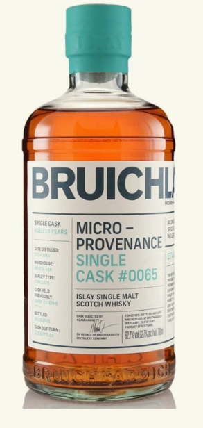 Bruichladdich Micro-Provenance, St Estephe Red Wine Cask finish - 10-Year-Old, Cask #0065, 62.7%