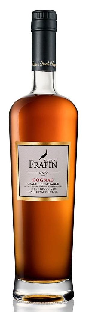 Frapin Cognac bottle on a white background