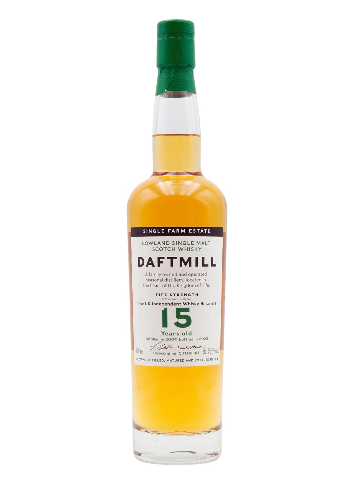 Daftmill 15-Year-Old &#39;Fife Strength&#39; Lowland Single Malt Whisky, 56.3%
