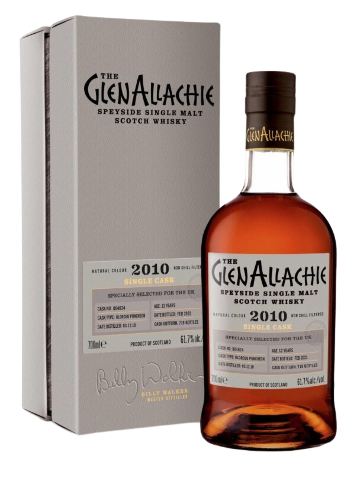 The GlenAllachie 2010 Single Cask #804024 Oloroso Sherry Puncheon, 12-Year-Old Speyside Single Malt Whisky, 61.7%