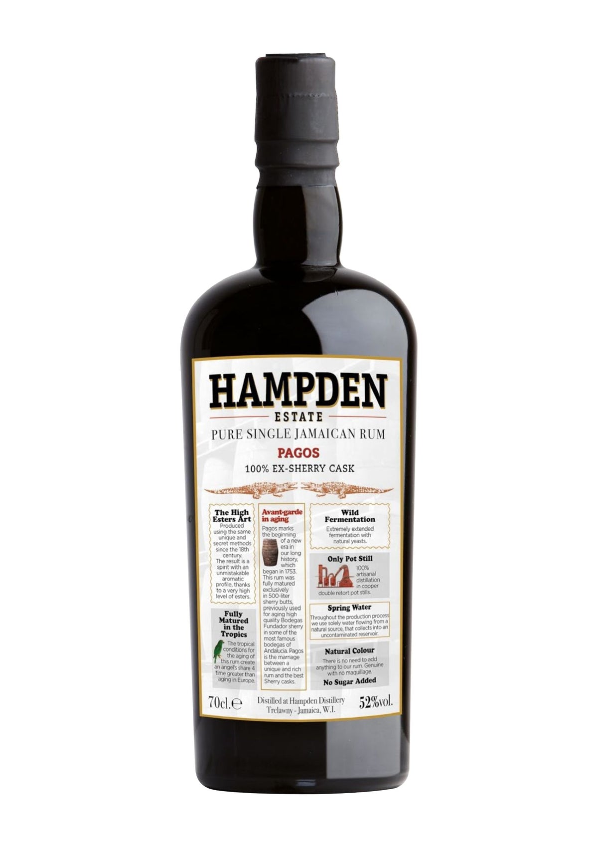 Hampden Estate Pagos Pure Single Jamaican Rum, 52%