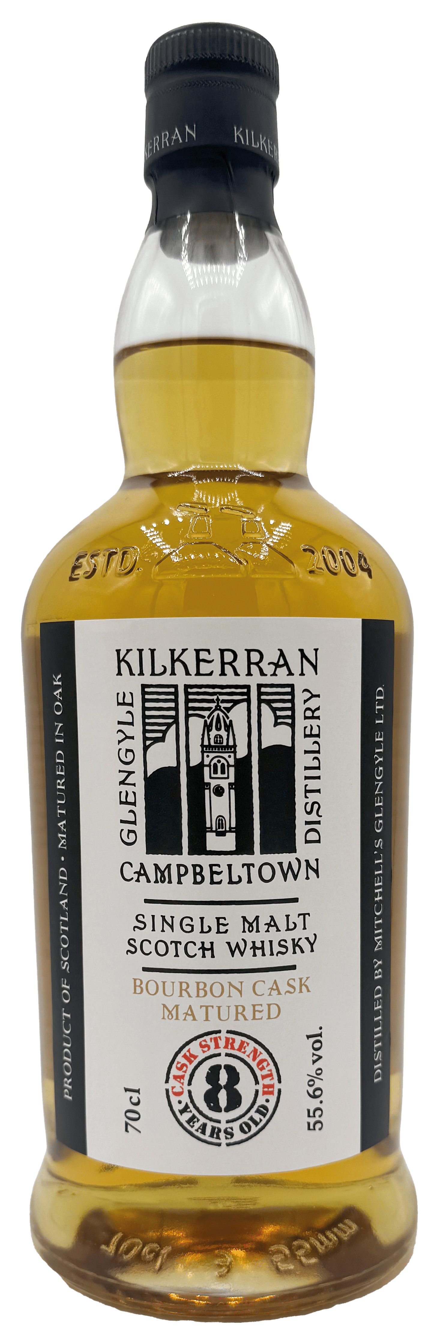 Bottle of Kilkerran 8YO Bourbon Cask Matured Cask Strength 2025 Release, 55.6%