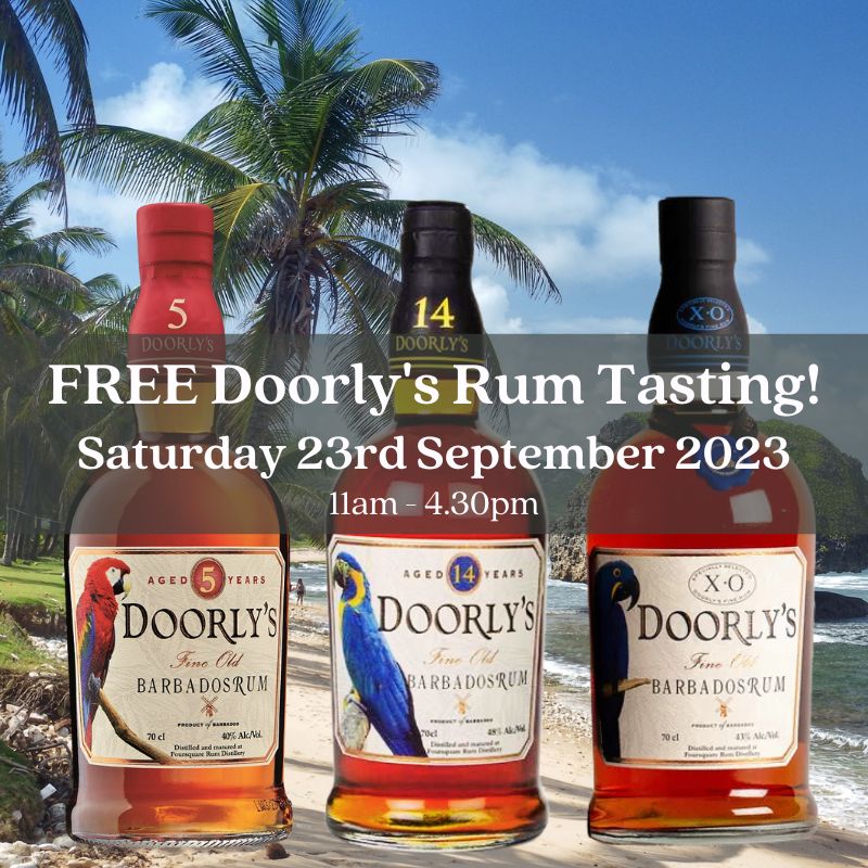 Barrel-Top Tasting with Doorly&#39;s Barbados Rum - Saturday 23rd September