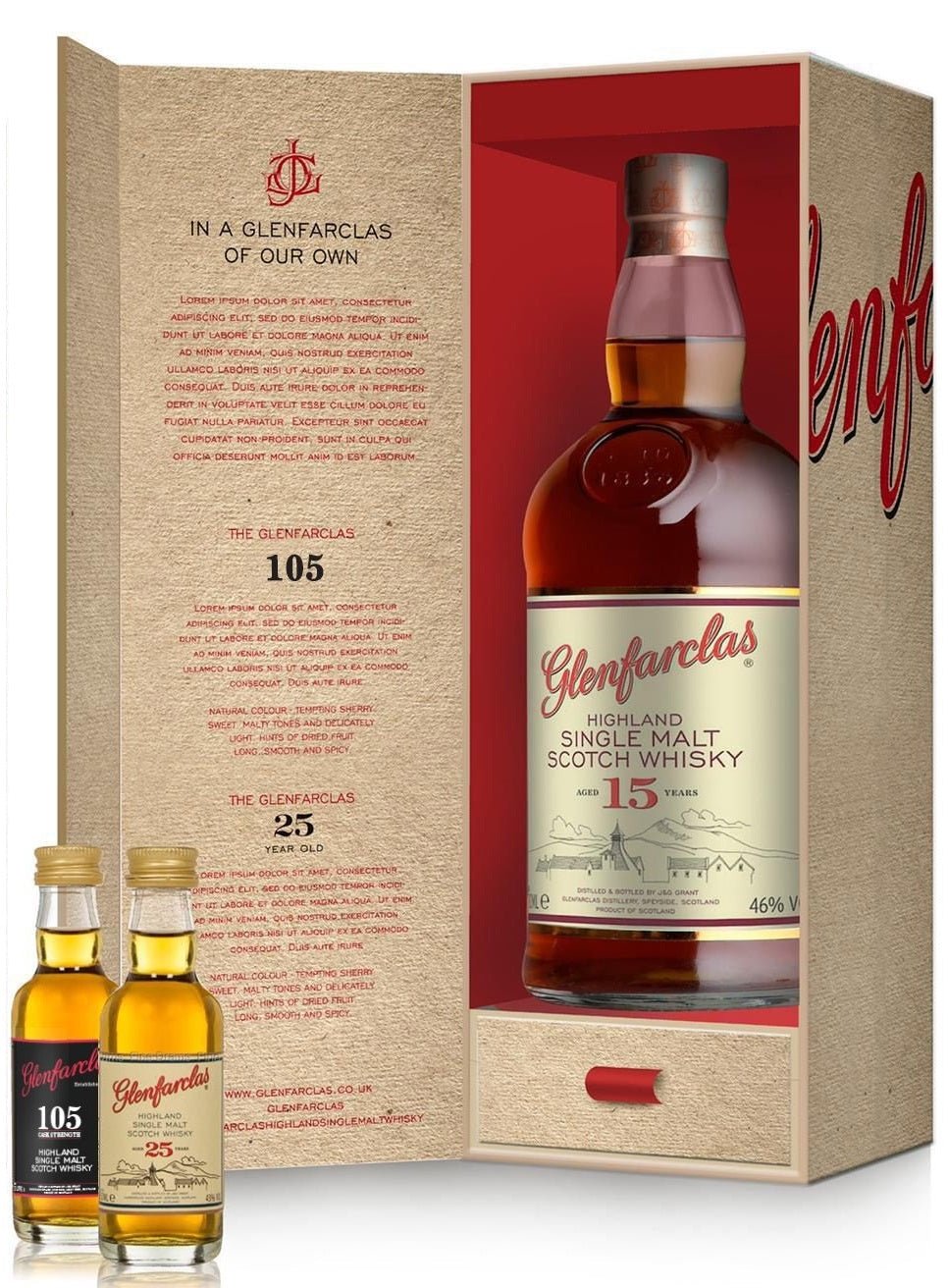 Glenfarclas 15-Year-Old Single Malt Gift Set, 80ml - Whisky - Caviste Wine