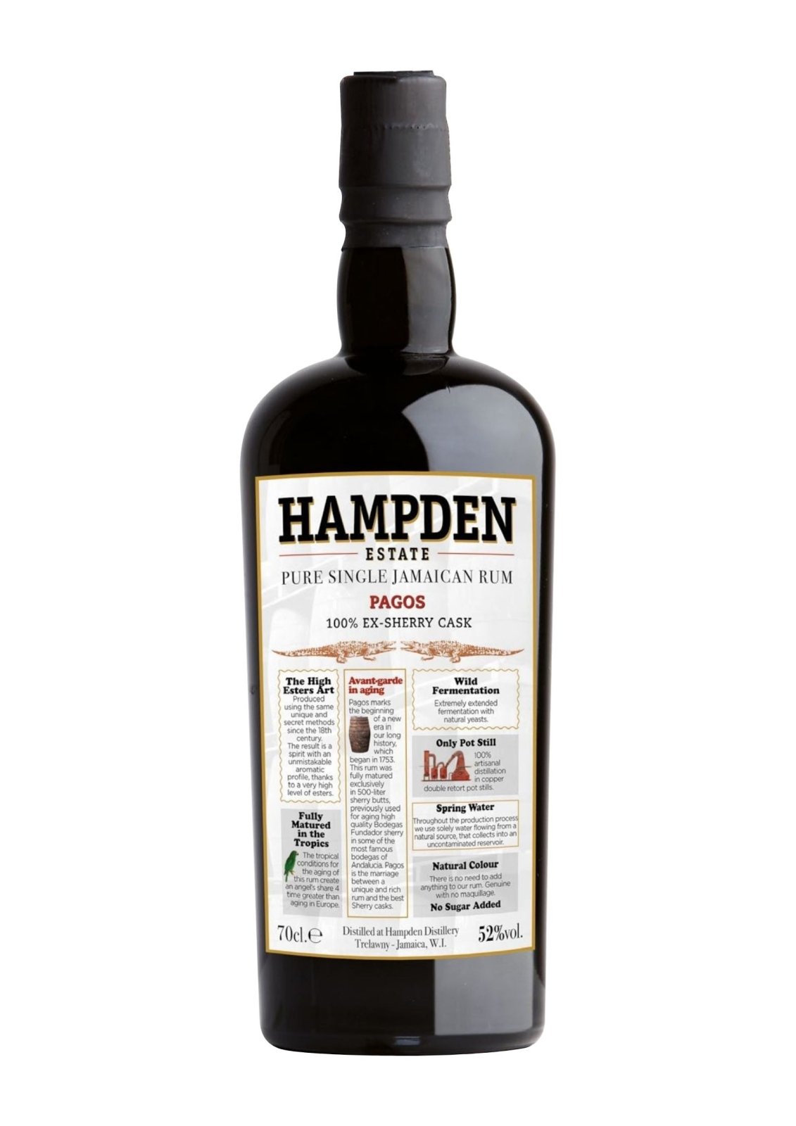 Hampden Estate Pagos Pure Single Jamaican Rum, 52% - Rum - Caviste Wine