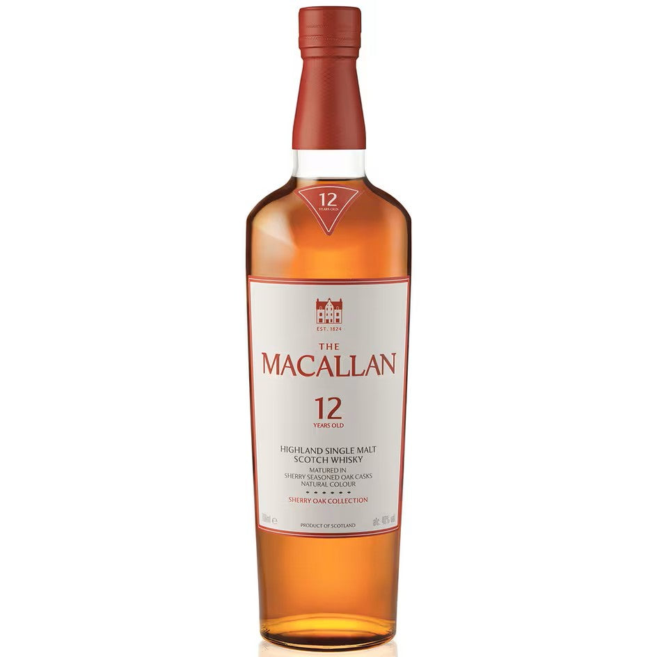 Macallan 12-Year-Old Sherry Oak Single Malt Scotch Whisky, 40%