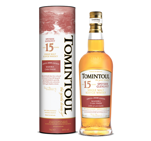 Bottle of Tomintoul 15 Years Old 2008 Madeira Cask Finish Whisky, 46.0%