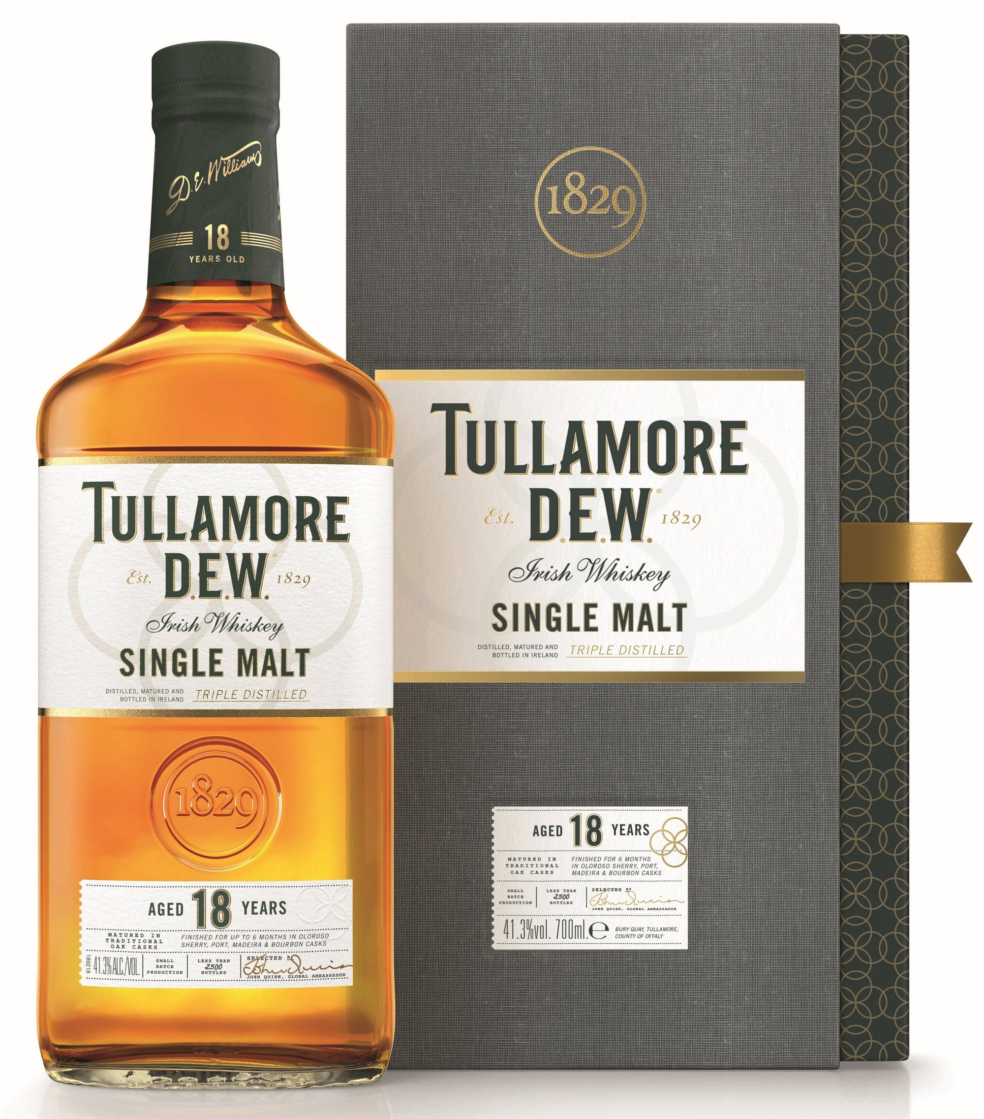 Bottle of Tullamore D.E.W. 18-Year-Old Single Malt Irish Whiskey, 41.3% - The Spirits Room