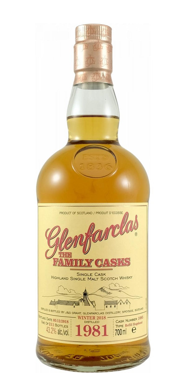 Bottle of Glenfarclas Family Cask 1981, 37-Year-Old Single Malt Scotch Whisky, 43.2% - The Spirits Room