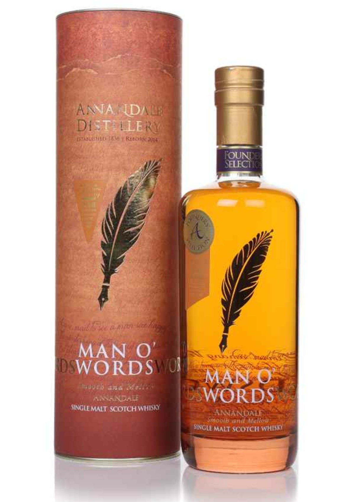 Annandale 2016 &#39;Man O&#39;Words&#39; Founders Selection, Ex-Bourbon Cask 96, Lowland Single Malt Scotch Whisky, 60.6%