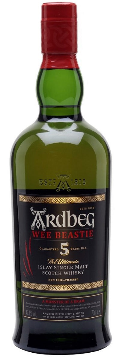 Bottle of Ardbeg 'Wee Beastie' 5-Year-Old Islay Single Malt Scotch Whisky, 47% - The Spirits Room