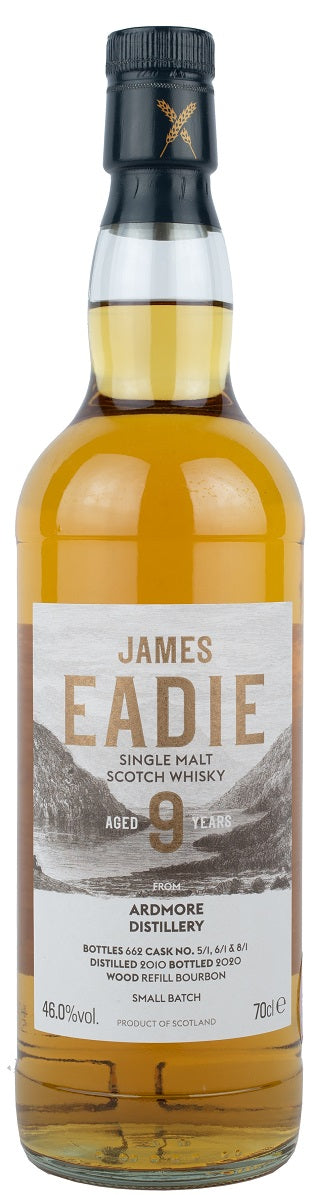Bottle of James Eadie Ardmore 9-Year-Old Single Malt Scotch Whisky, 46% - The Spirits Room