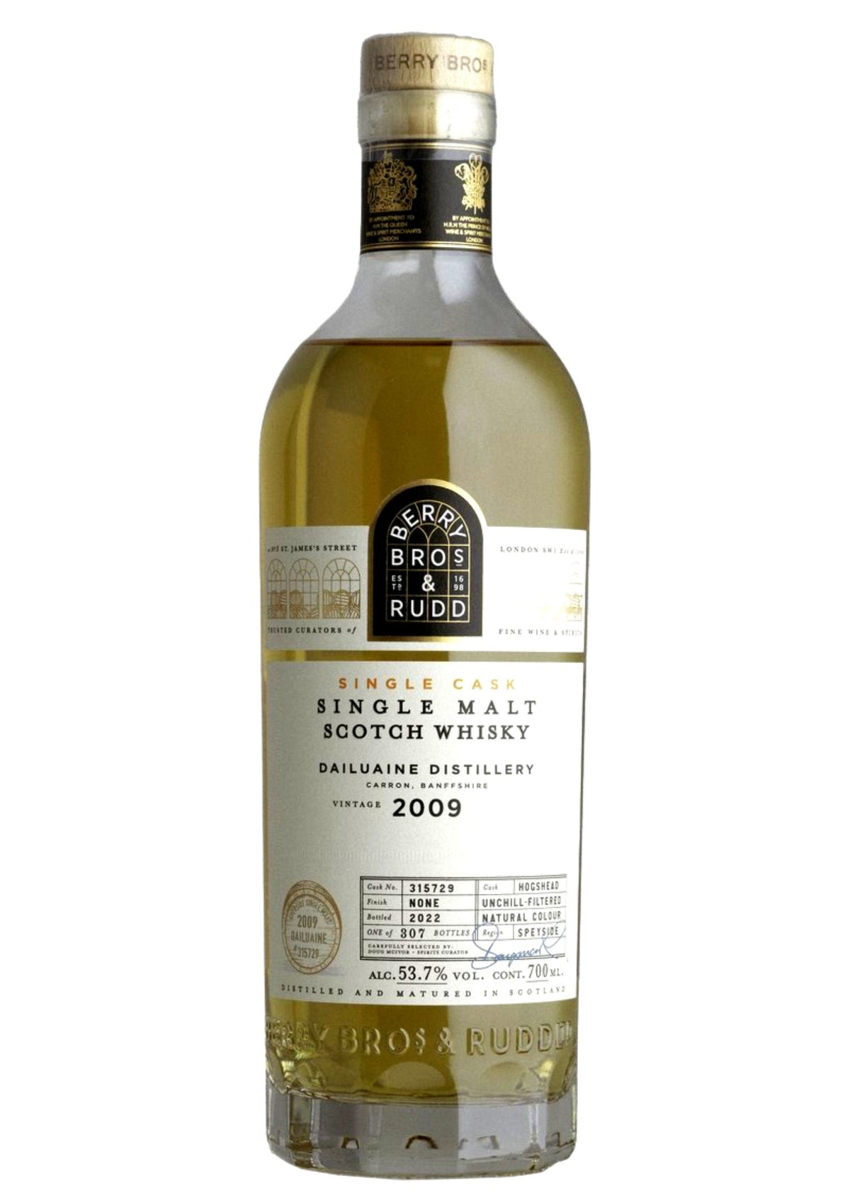 Berry Bros. &amp; Rudd 2009 Dailuaine 13-Year-Old Hogshead, Speyside Single Malt Whisky, 53.2%