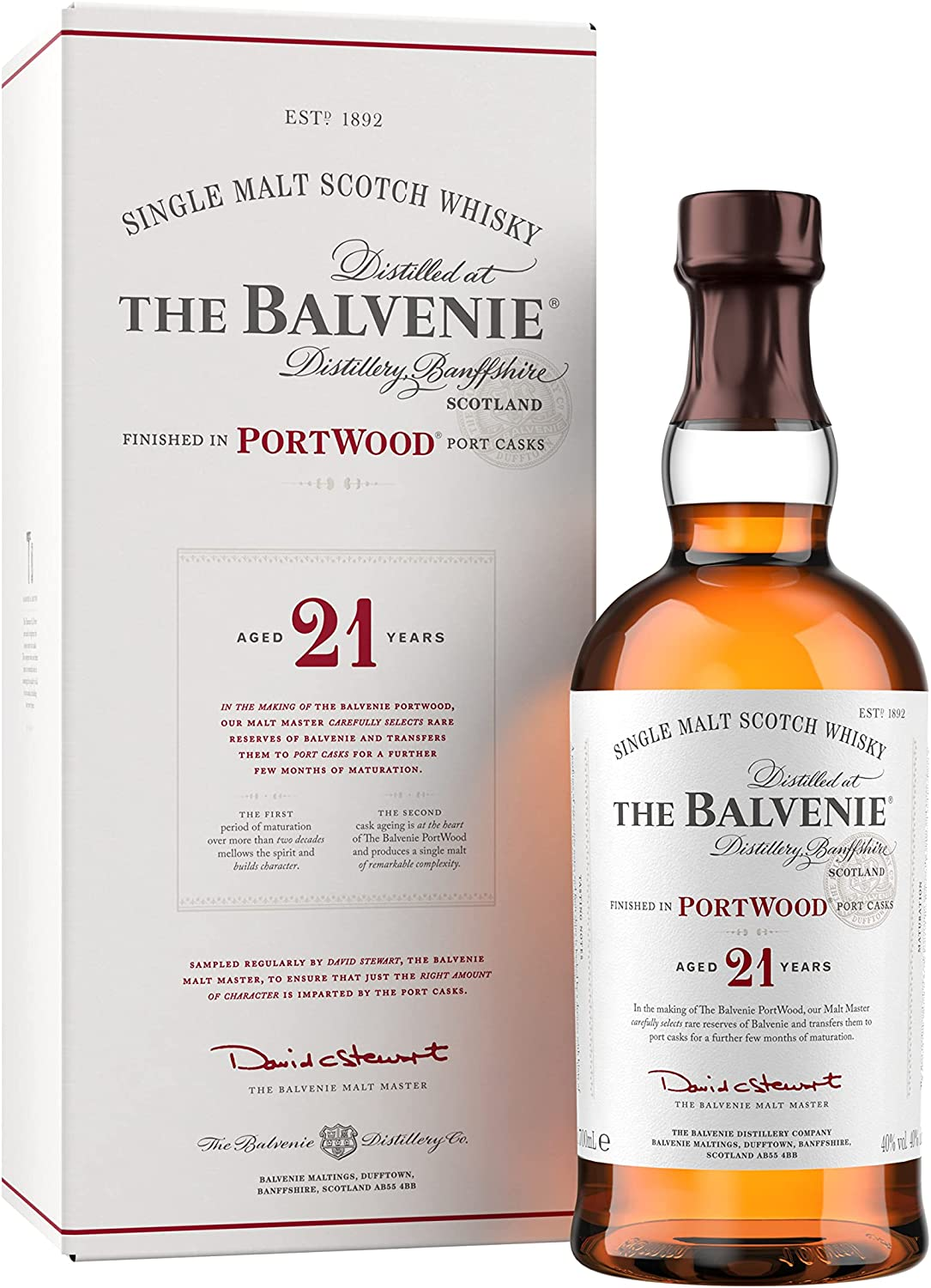 Bottle of Balvenie 21-Year-Old Portwood Single Malt Scotch Whisky, 40% - The Spirits Room