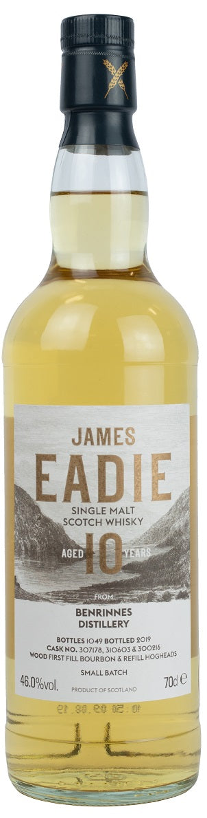 Bottle of James Eadie Benrinnes 10-Year-Old Single Malt Scotch Whisky, 46% - The Spirits Room