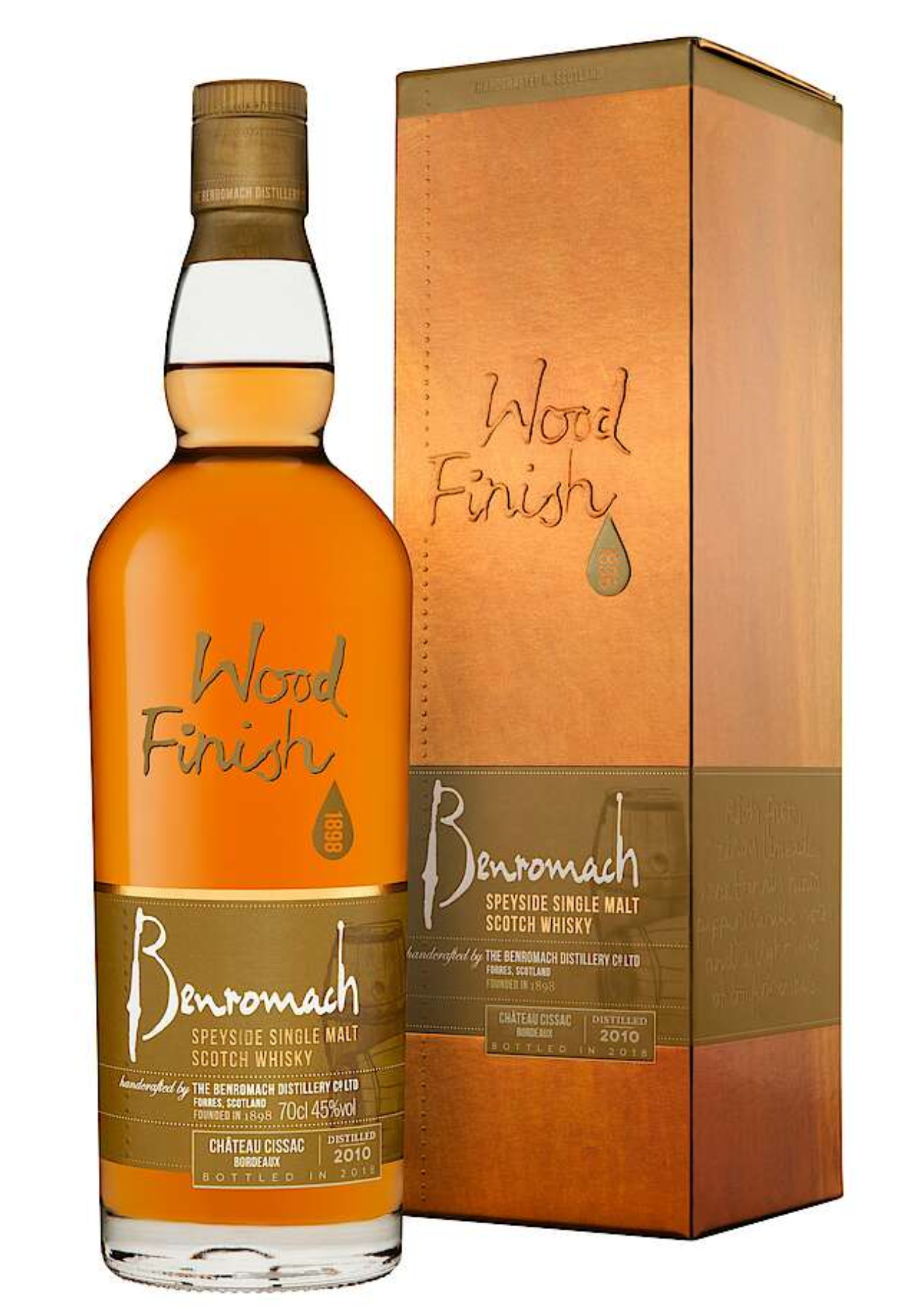 Bottle of 2010 Benromach Wood Finish Château Cissac, Speyside Single Malt Whisky, 45% - The Spirits Room