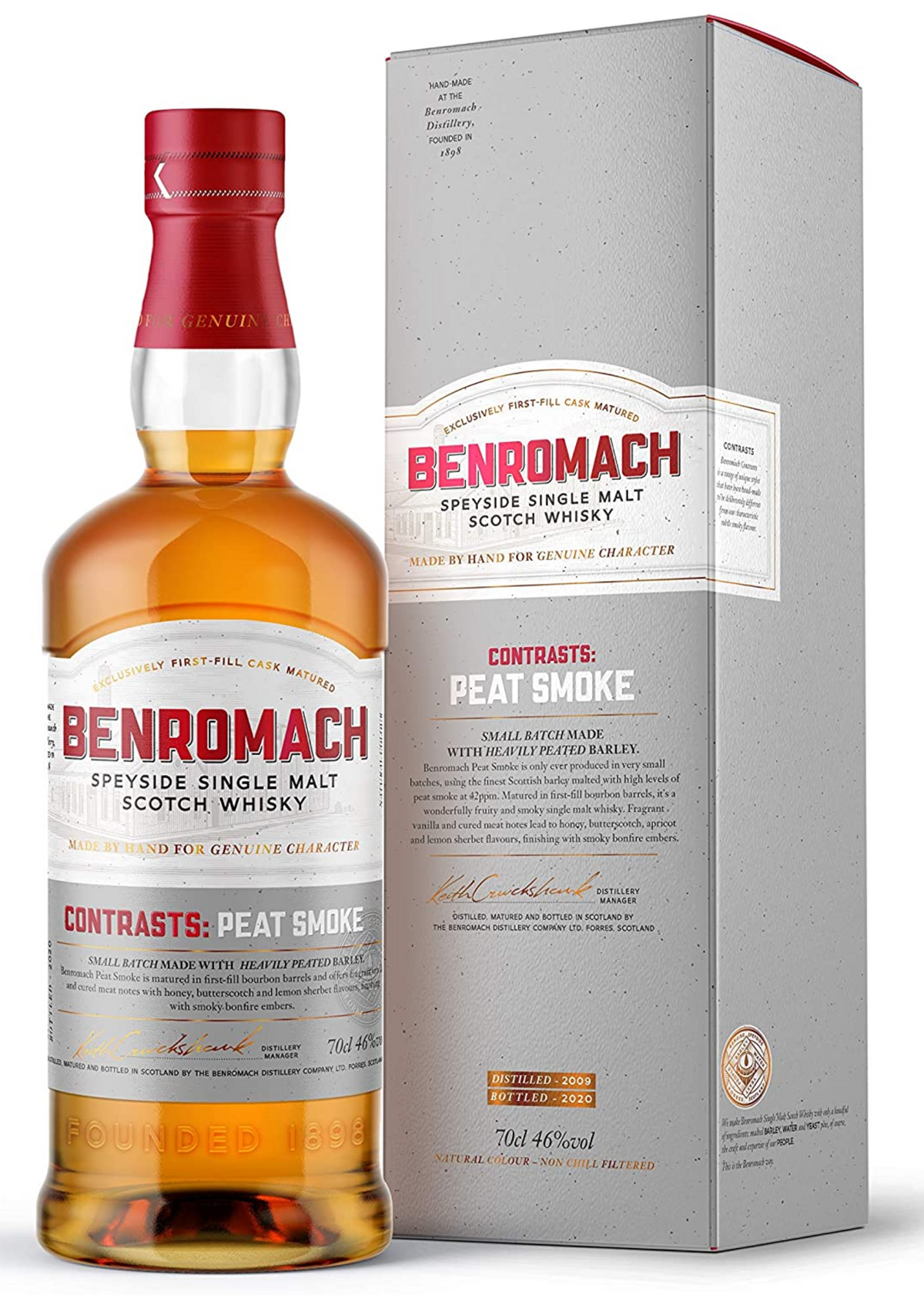 Bottle of 2012 Benromach Contrasts: Peat Smoke Sherry Cask, Speyside Single Malt Whisky, 46% - The Spirits Room