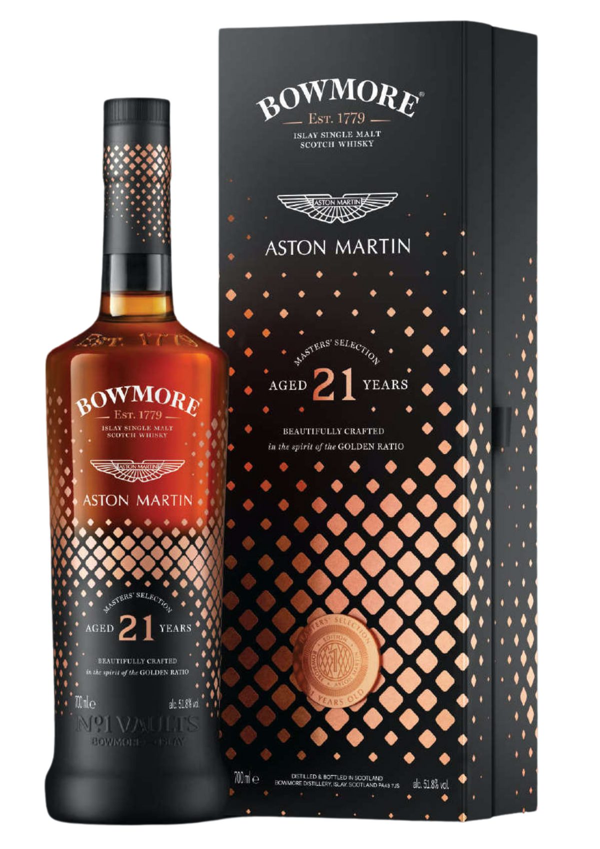 Bowmore Aston Martin Masters&#39; Selection 21-Year Old, Islay Single Malt Scotch Whisky, 51.8%