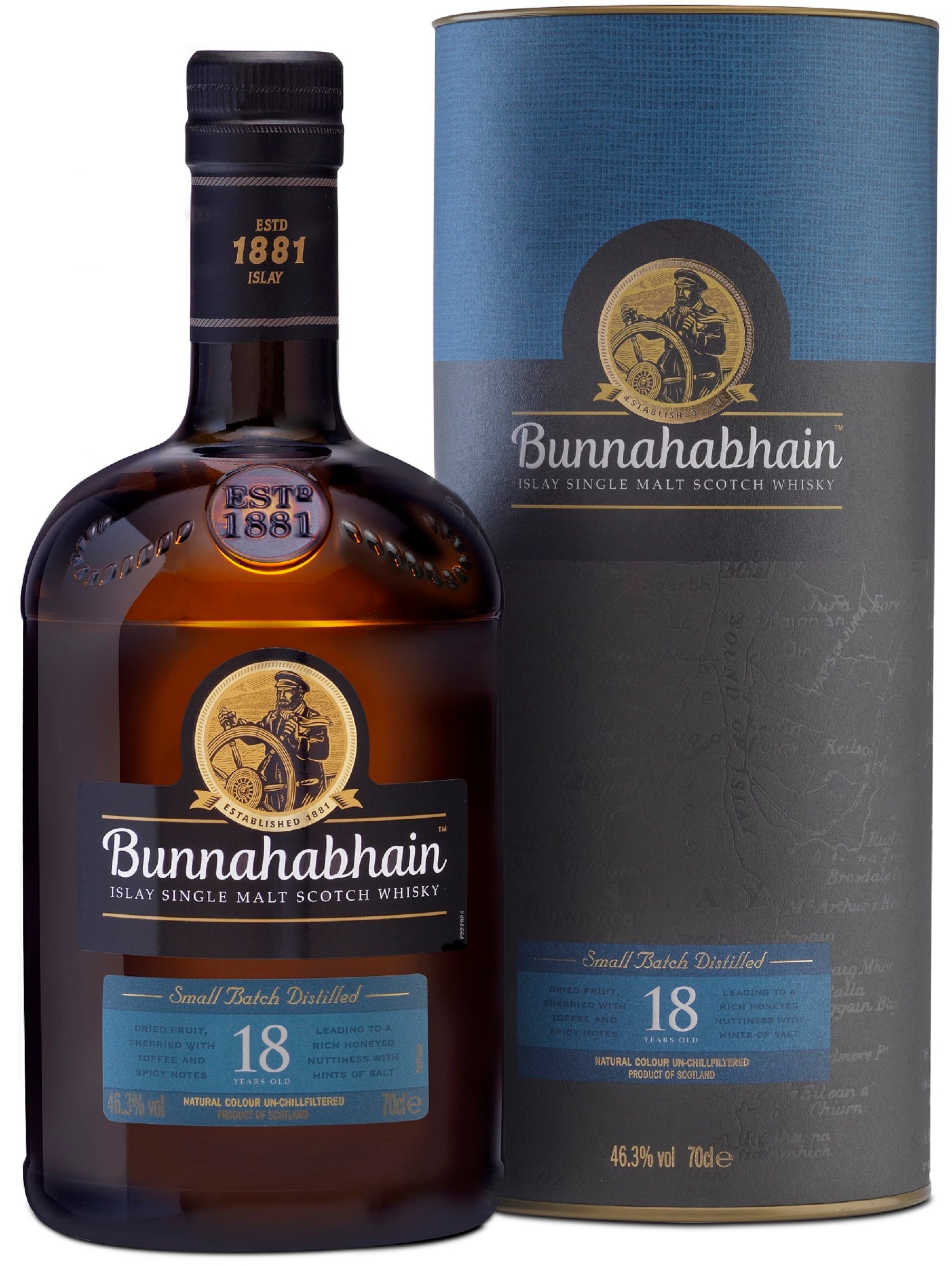 Bottle of Bunnahabhain 18-Year-Old Islay Single Malt Scotch Whisky, 46.3% - The Spirits Room