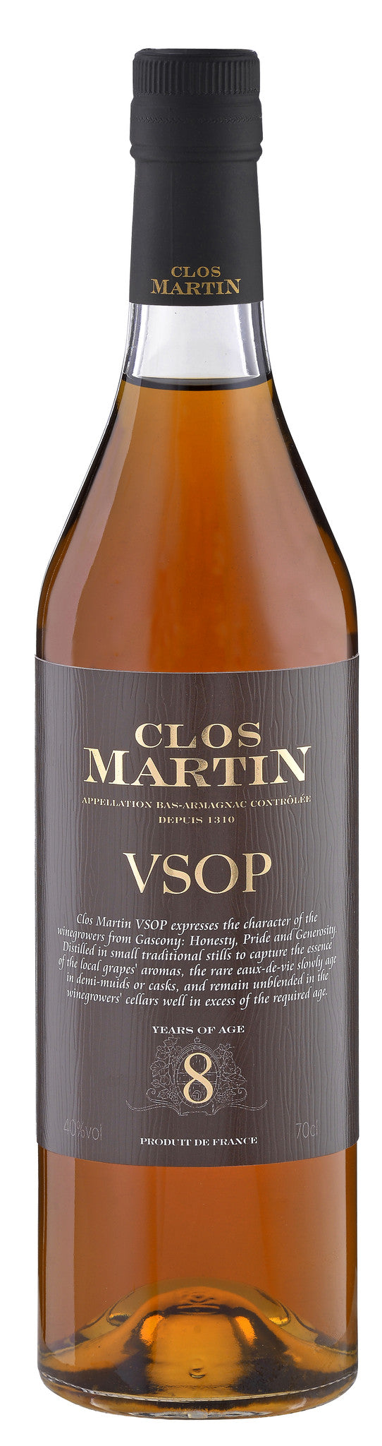 Bottle of Clos Martin 8-Year-Old Armagnac VSOP, 40% - The Spirits Room