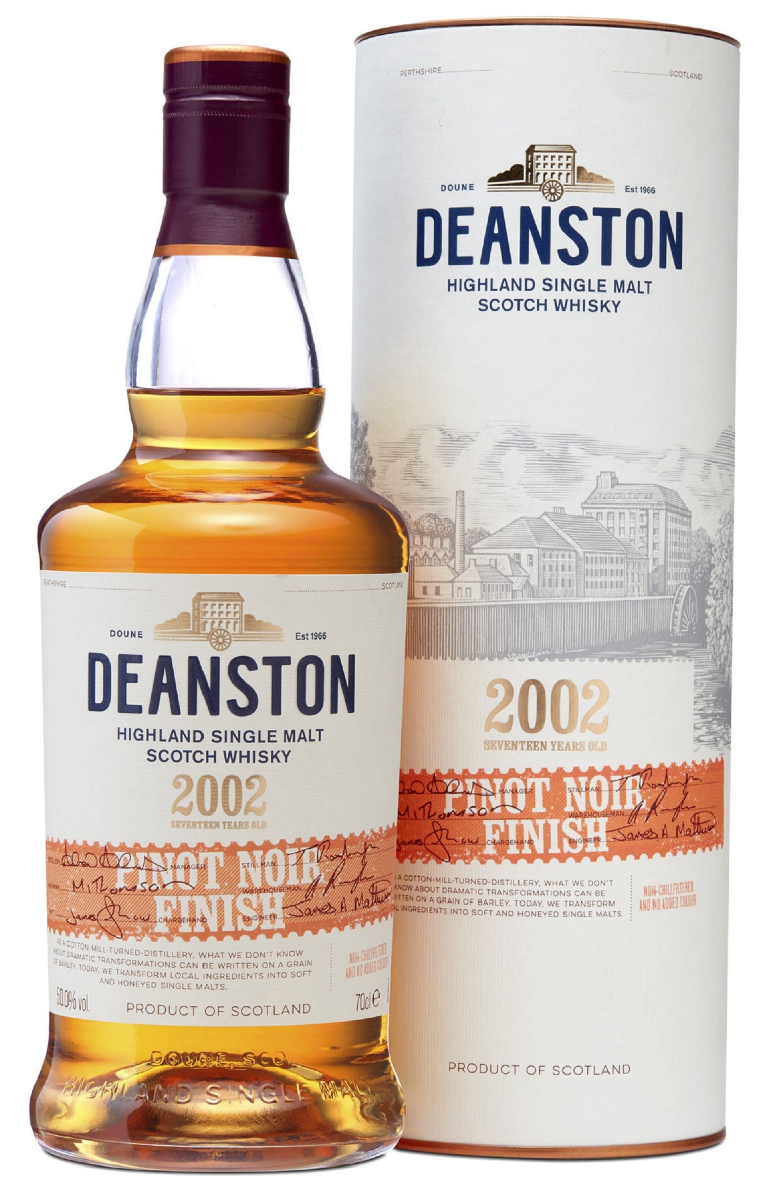 Bottle of Deanston 17-Year-Old 2002 Pinot Noir Cask Finish, Highland Single Malt Scotch Whisky, 50% - The Spirits Room