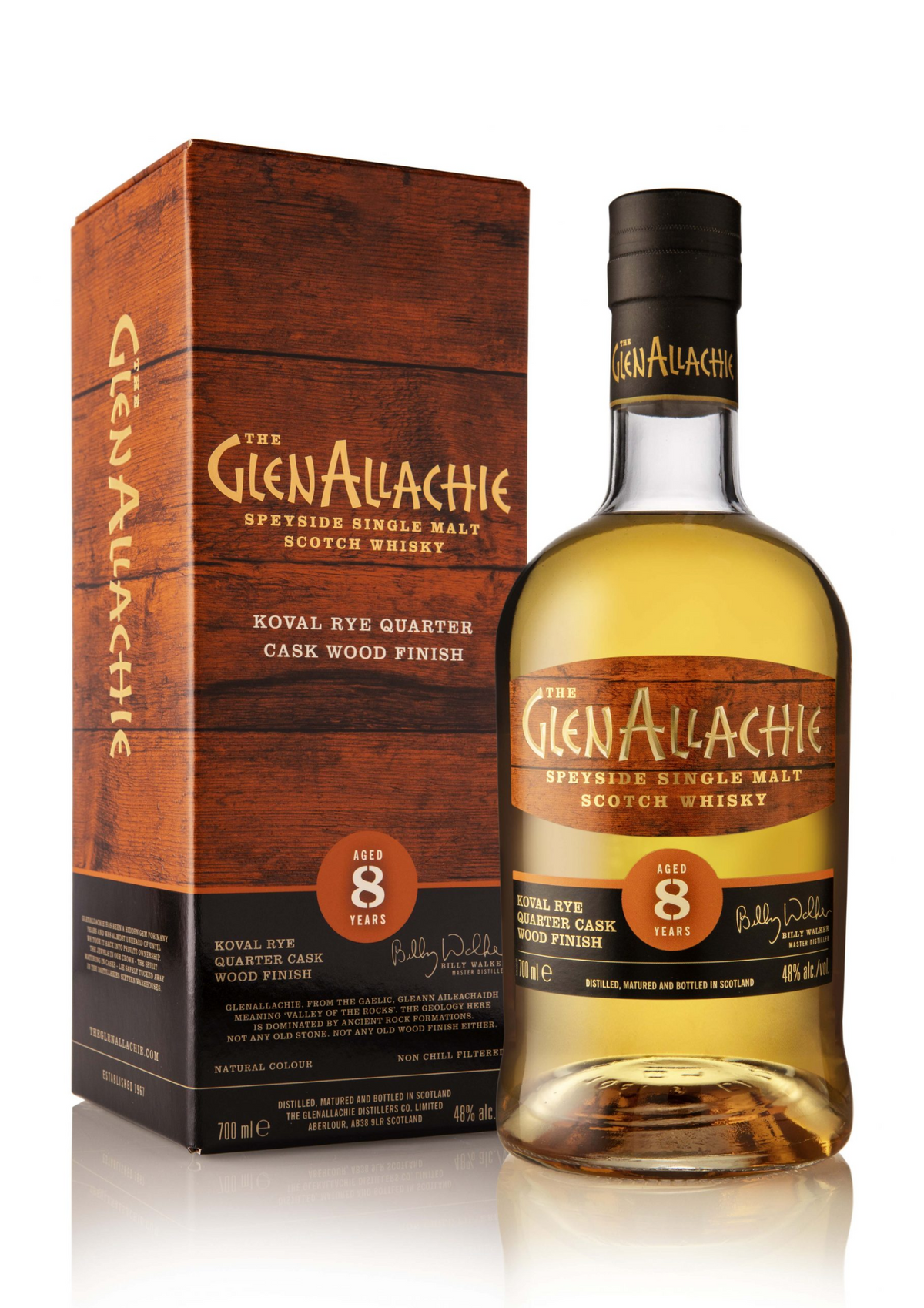 Bottle of The GlenAllachie 8-Year-Old Koval Rye Quarter Cask Finish, Speyside Single Malt Whisky, 48% - The Spirits Room