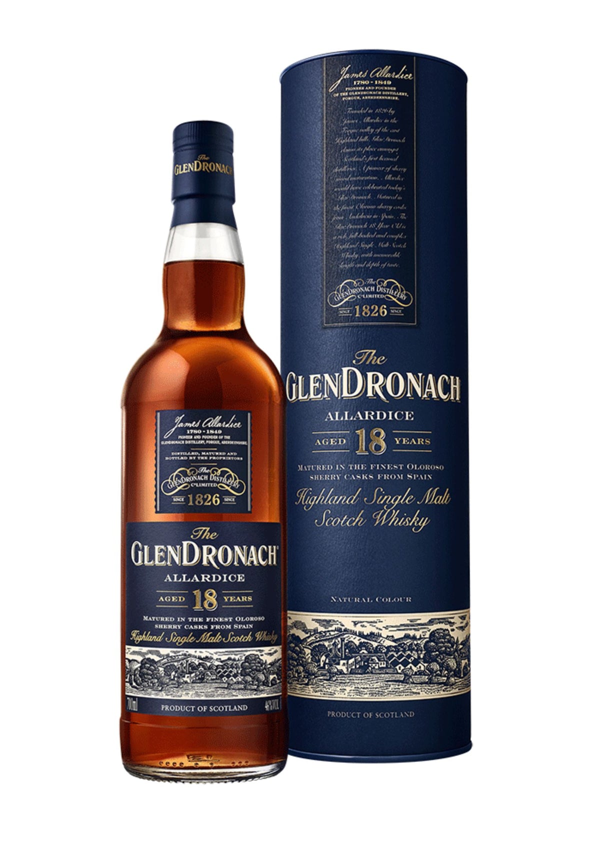 GlenDronach 18-Year-Old, Allardice, Single Malt Scotch Whisky, 43%
