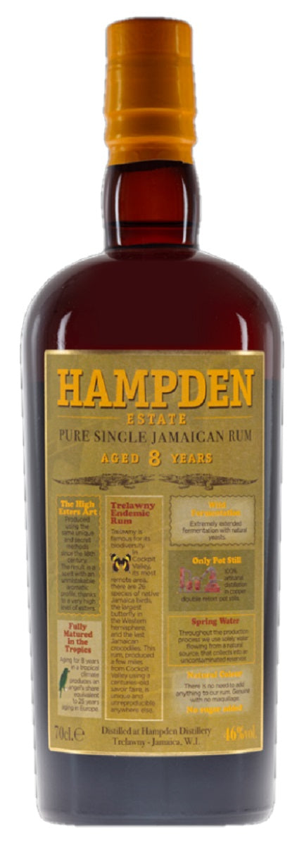 Bottle of Hampden Estate 8-Year-Old Pure Single Jamaican Rum, 46% - The Spirits Room