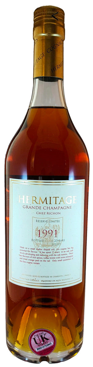 Bottle of Hermitage 1991 Grand Champagne Cognac, 41% - The Spirits Room