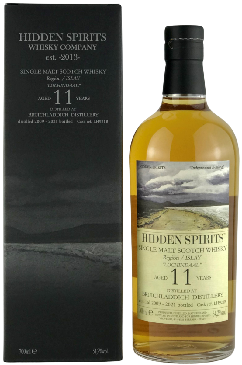 Bottle of Hidden Spirits, Lochindaal 11-Year-Old, Single Malt Scotch Whisky, 54.2% - The Spirits Room