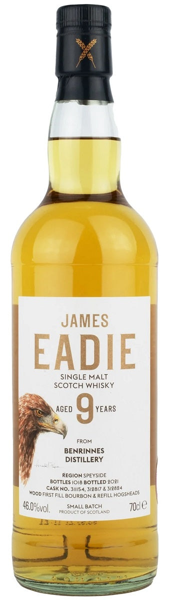 Bottle of James Eadie Benrinnes 9-Year-Old Single Malt Scotch Whisky, 46% - The Spirits Room