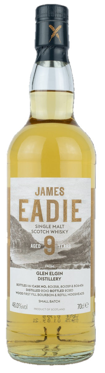 Bottle of James Eadie Glen Elgin 9-Year-Old Single Malt Scotch Whisky, 46% - The Spirits Room