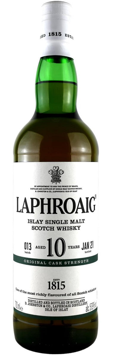 Bottle of Laphroaig Cask Strength 10-Year-Old, Batch 13, Islay Single Malt Scotch Whisky, 57.9% - The Spirits Room