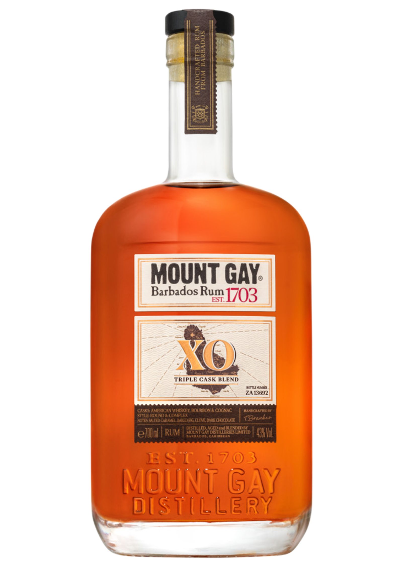 Bottle of Mount Gay XO Triple Cask Blend Barbados Rum, 43% - The Spirits Room