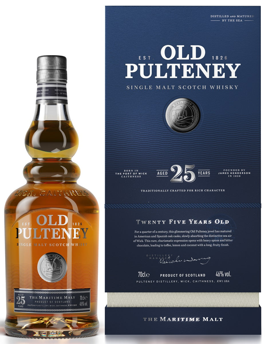 Bottle of Old Pulteney 25-Year-Old Single Malt Scotch Whisky, 46% - The Spirits Room