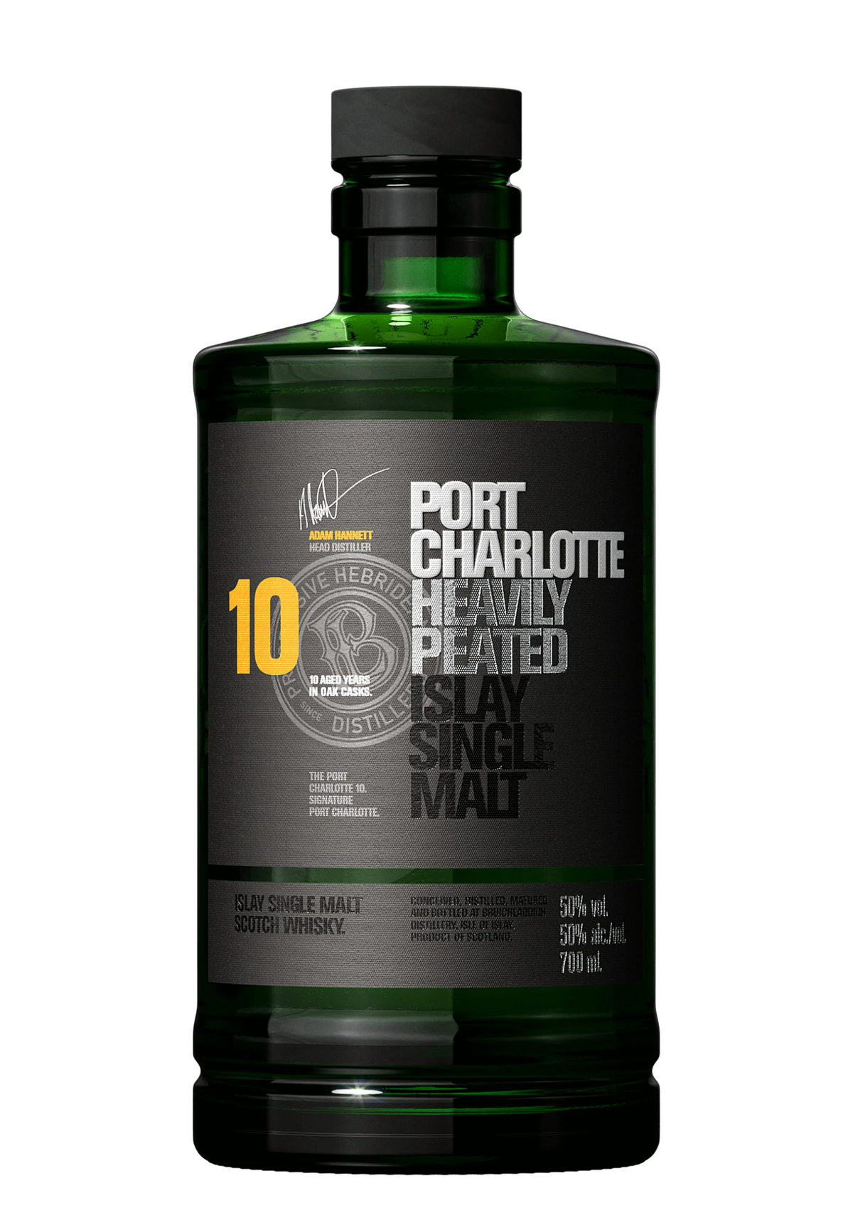 Bottle of Port Charlotte 10-Year-Old Islay Single Malt Whisky, 50% - The Spirits Room