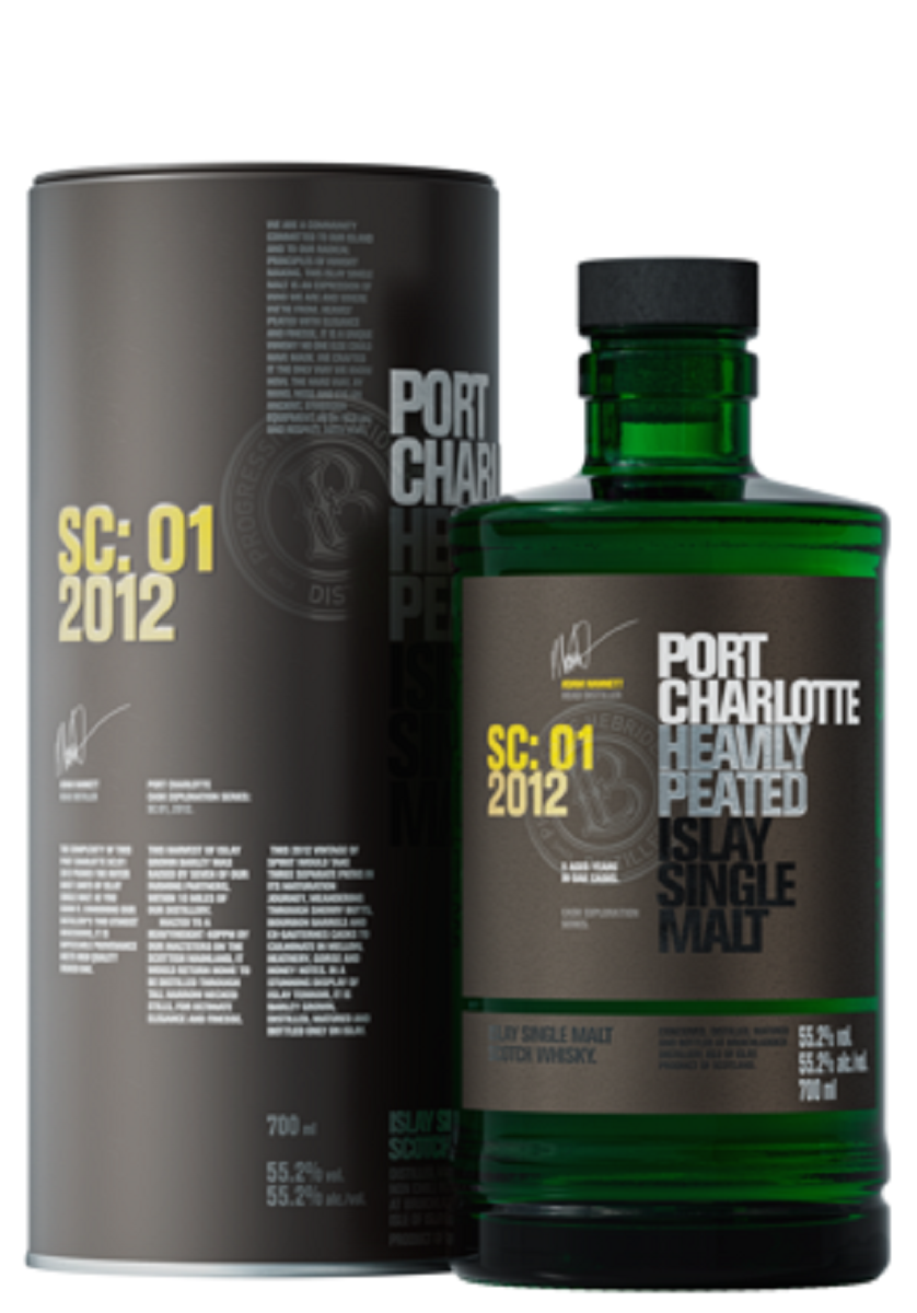Bottle of Port Charlotte SC:01 2012 Sauternes Cask Islay Single Malt Whisky, 55.2% - The Spirits Room