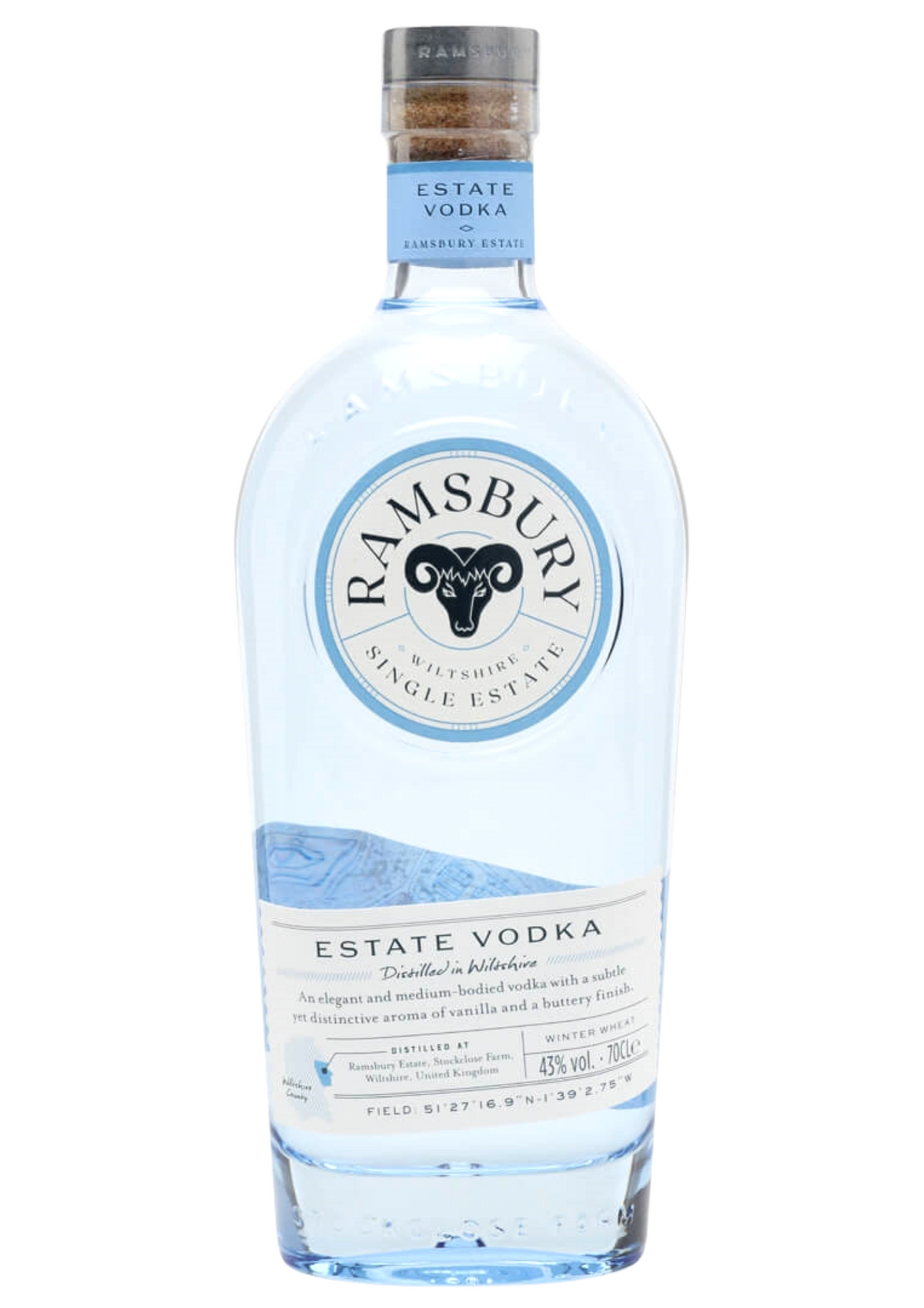 Bottle of Ramsbury Single Estate Vodka, 43% - The Spirits Room