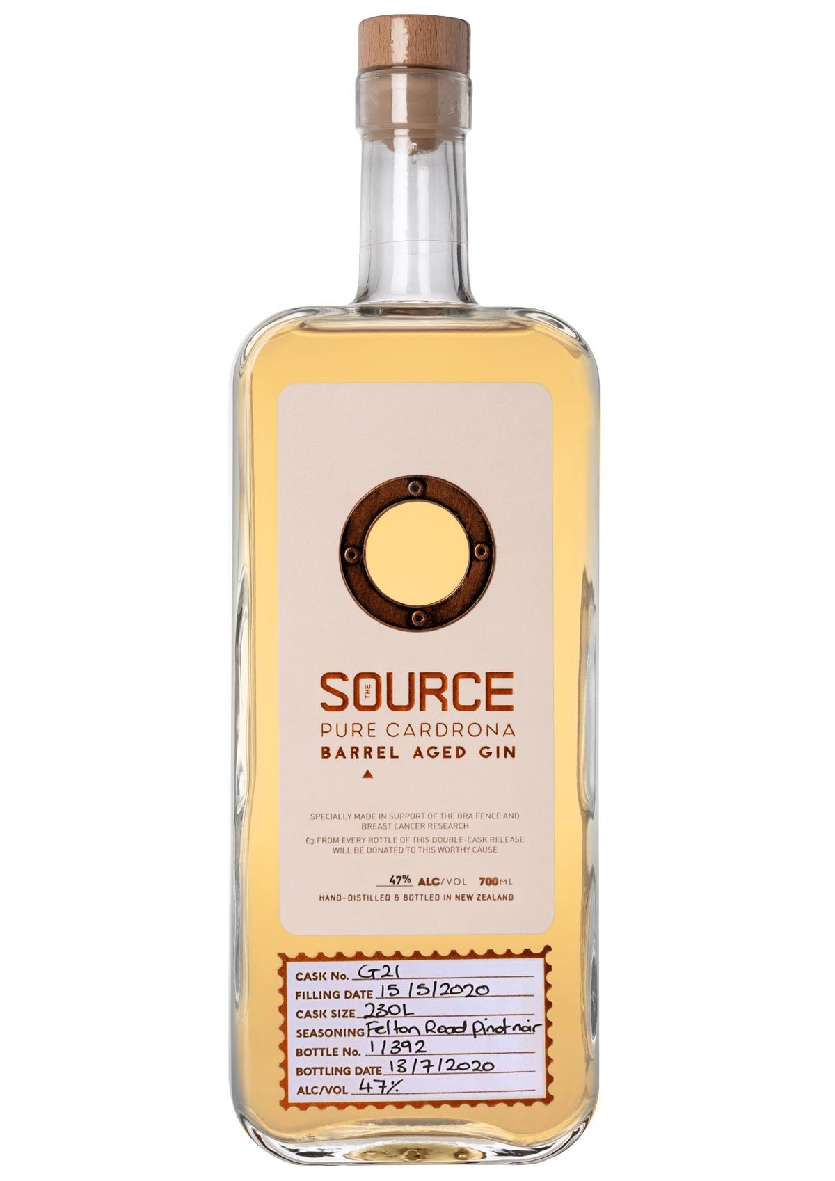 Cardrona The Source Felton Road Pinot Noir Barrel Aged &#39;Pink&#39; Gin, 47%