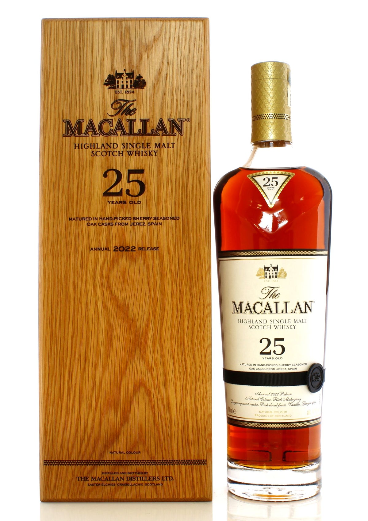 Macallan 25-Year-Old Sherry Oak, 2022 Edition, Single Malt Scotch Whisky, 43%