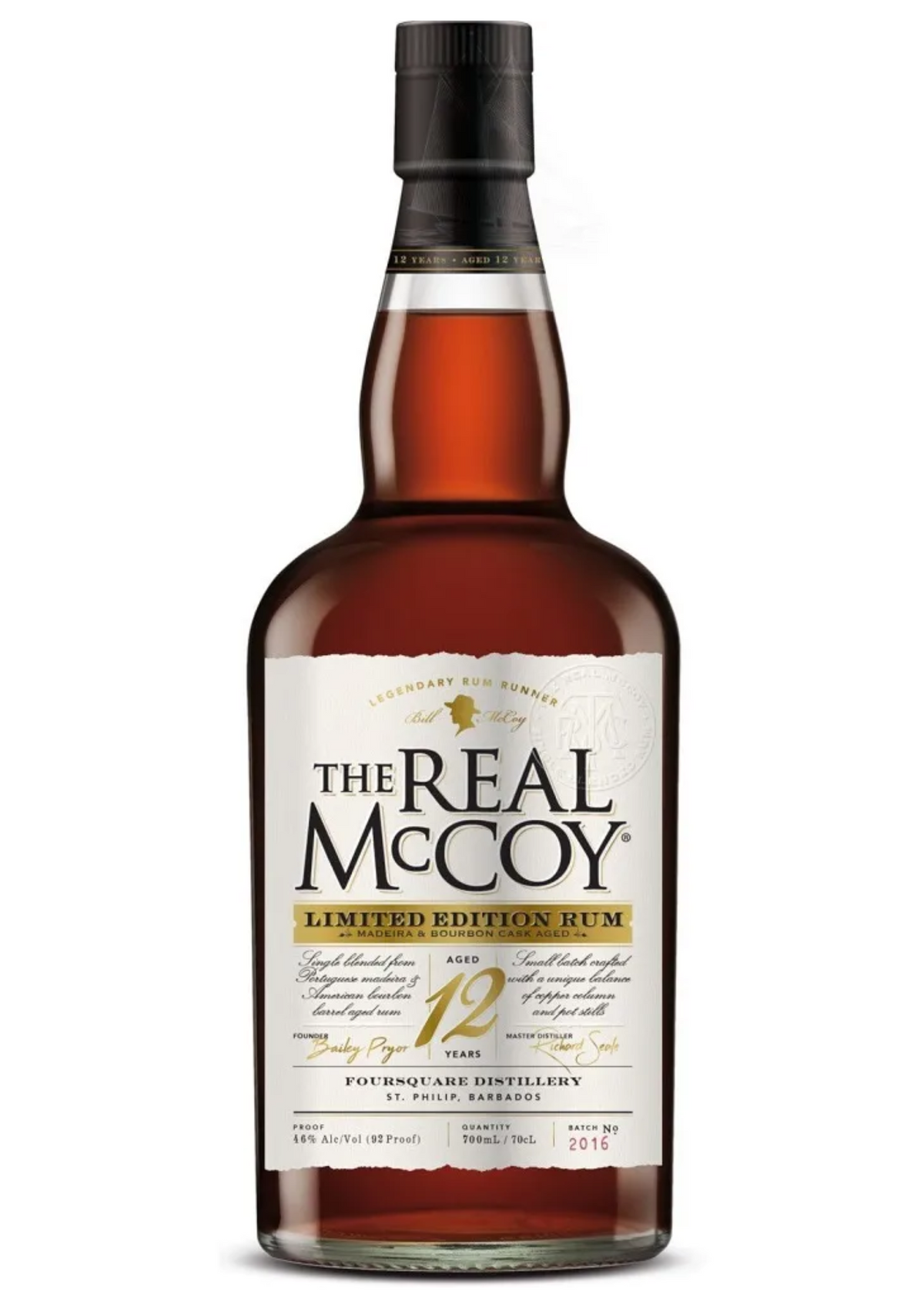Bottle of The Real McCoy 12-Year-Old Limited Edition Madeira Cask Rum, 46% - The Spirits Room
