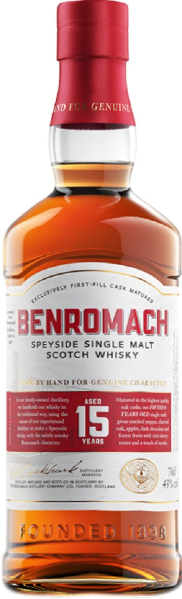 Bottle of Benromach 15-Year-Old, Speyside Single Malt Scotch Whisky, 43% - The Spirits Room