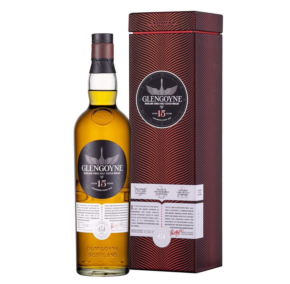Bottle of Glengoyne 15 Years Old Highland Single Malt Whisky, 43%