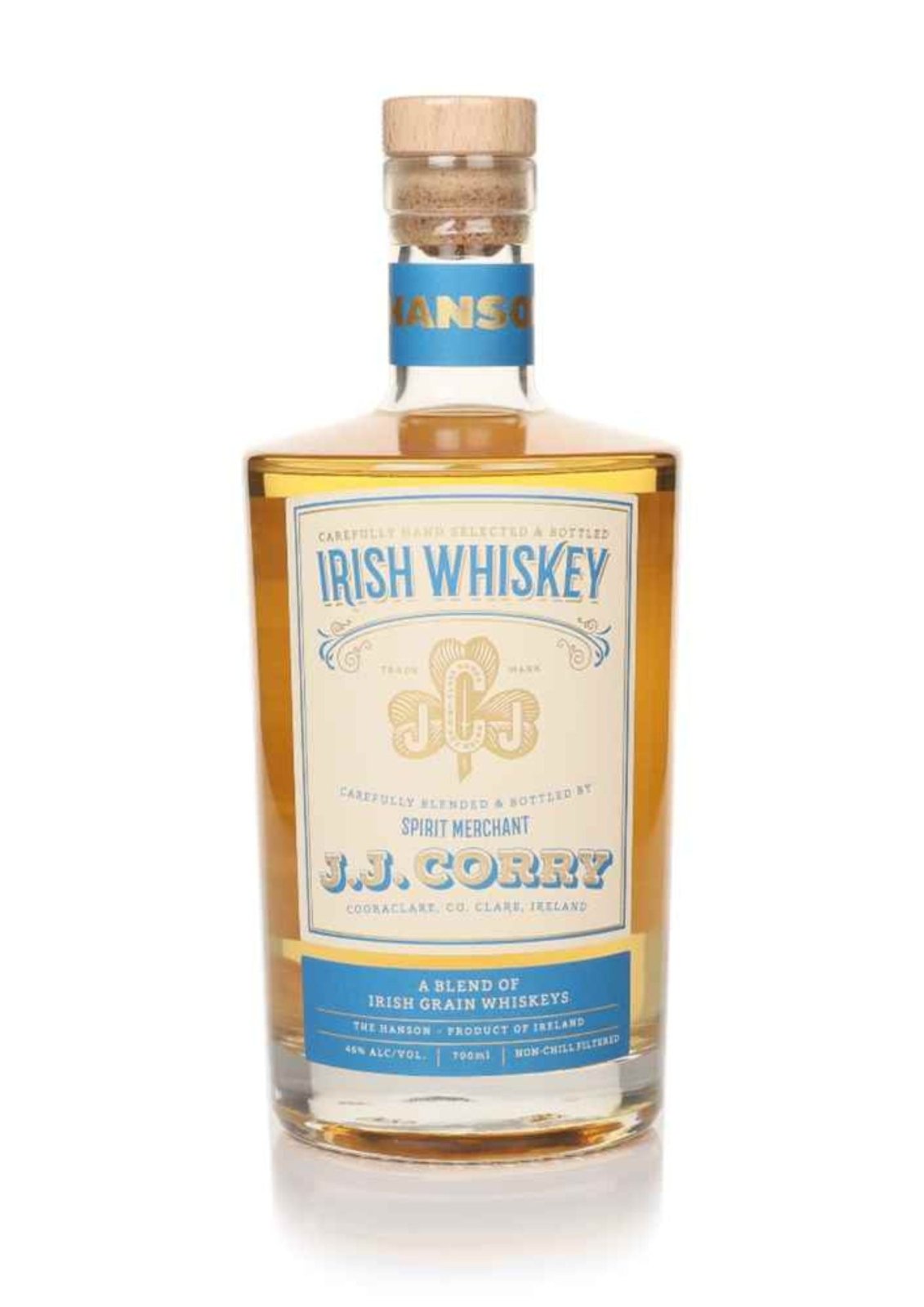 Bottle of J.J. Corry The Hanson, Blended Irish Grain Whiskey, 46%