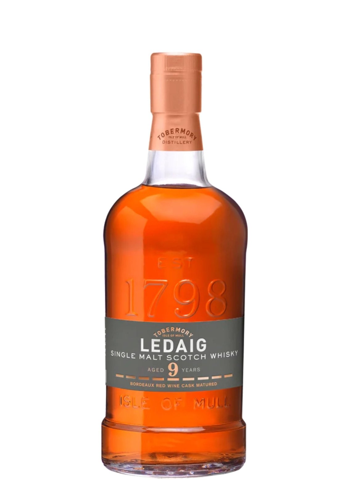 Bottle of Ledaig 9-Year-Old Bodreaux Red Wine Cask, Single Malt Scotch Whisky, 56.8%