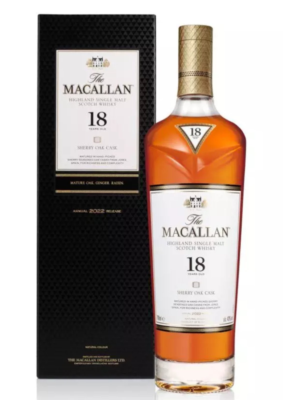 Bottle of Macallan 18-Year-Old Sherry Oak, 2023 Edition, Single Malt Scotch Whisky, 43%